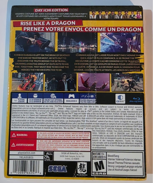 Yakuza Like a Dragon Day Ichi Steelbook Edition PS4
