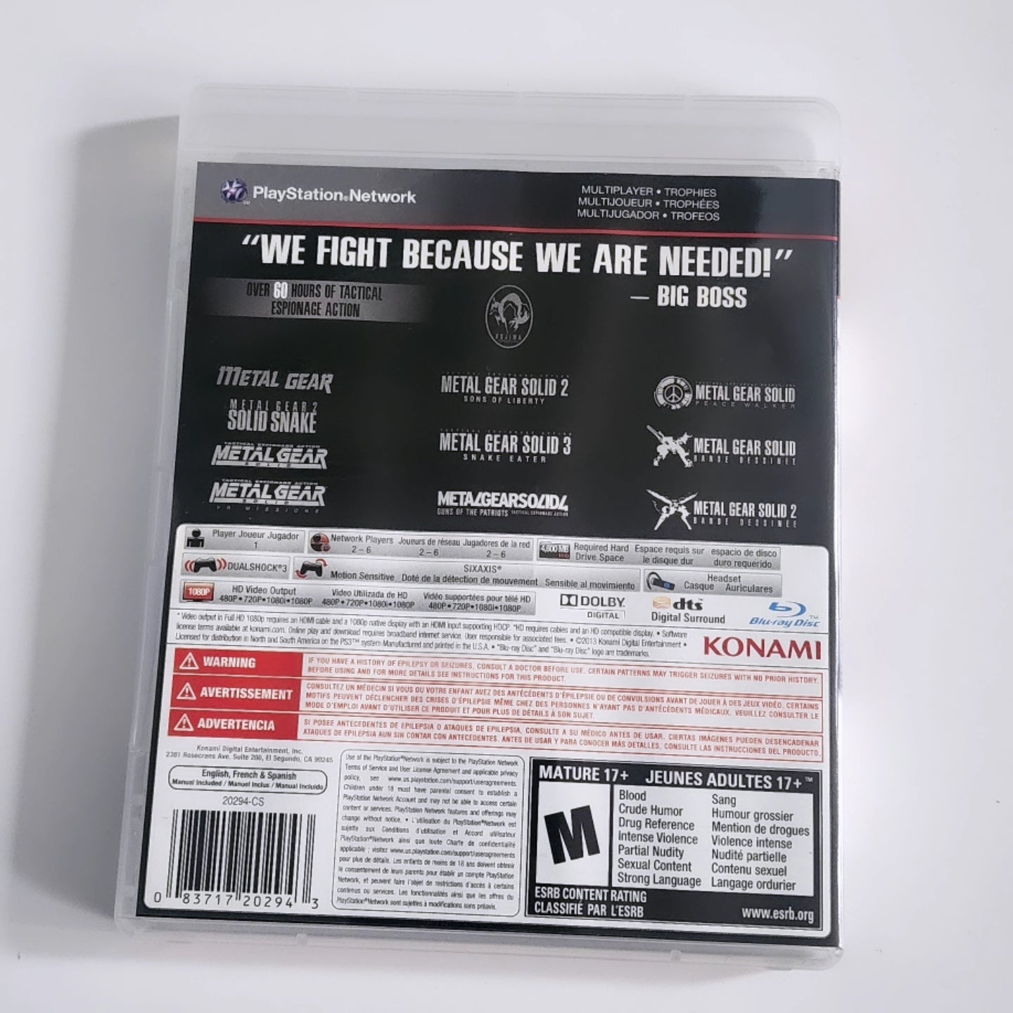 Metal Gear Solid The Legacy Collection PS3