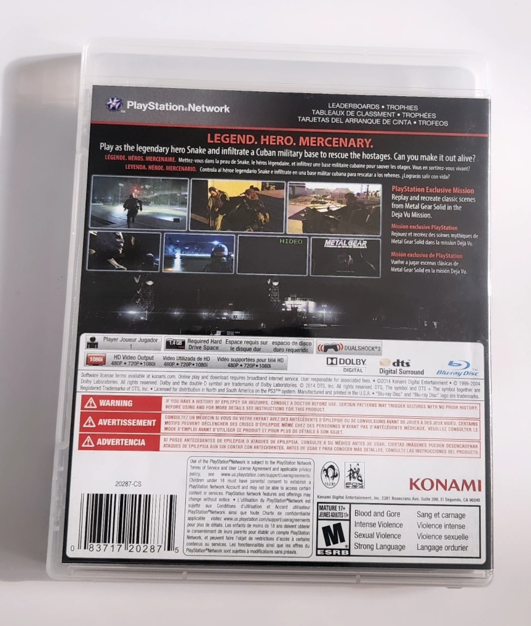 Metal Gear Solid V Ground Zeroes PS3