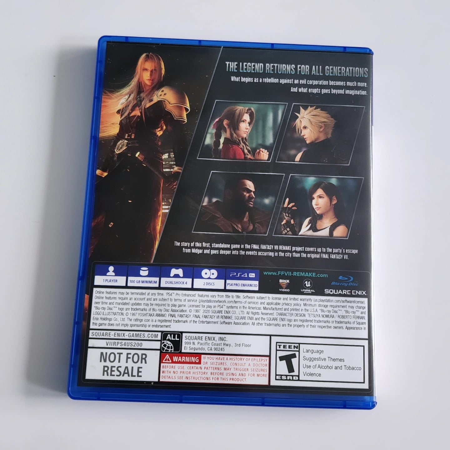 Final Fantasy 7 Remake PS4