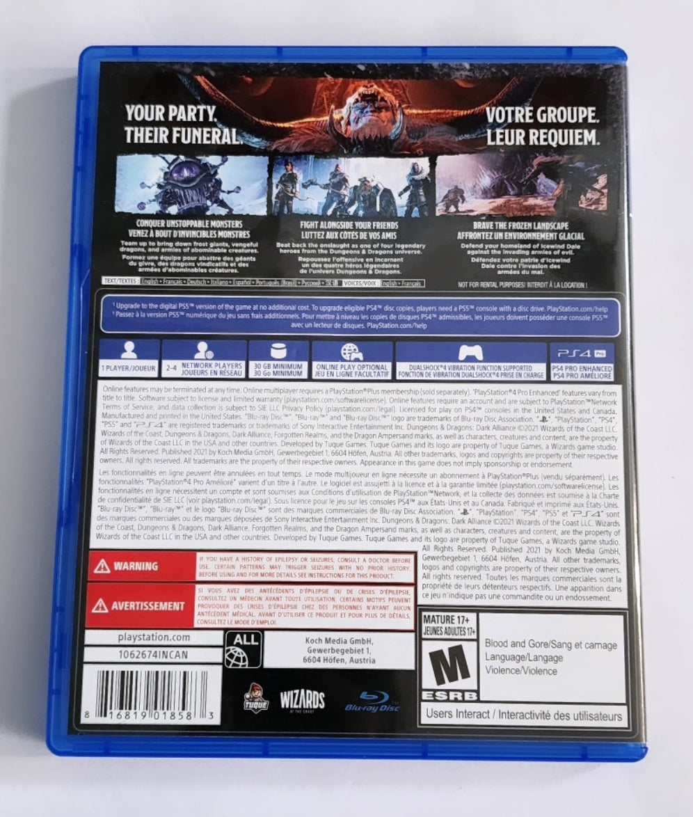 Dungeons and Dragons: Dark Alliance PS4