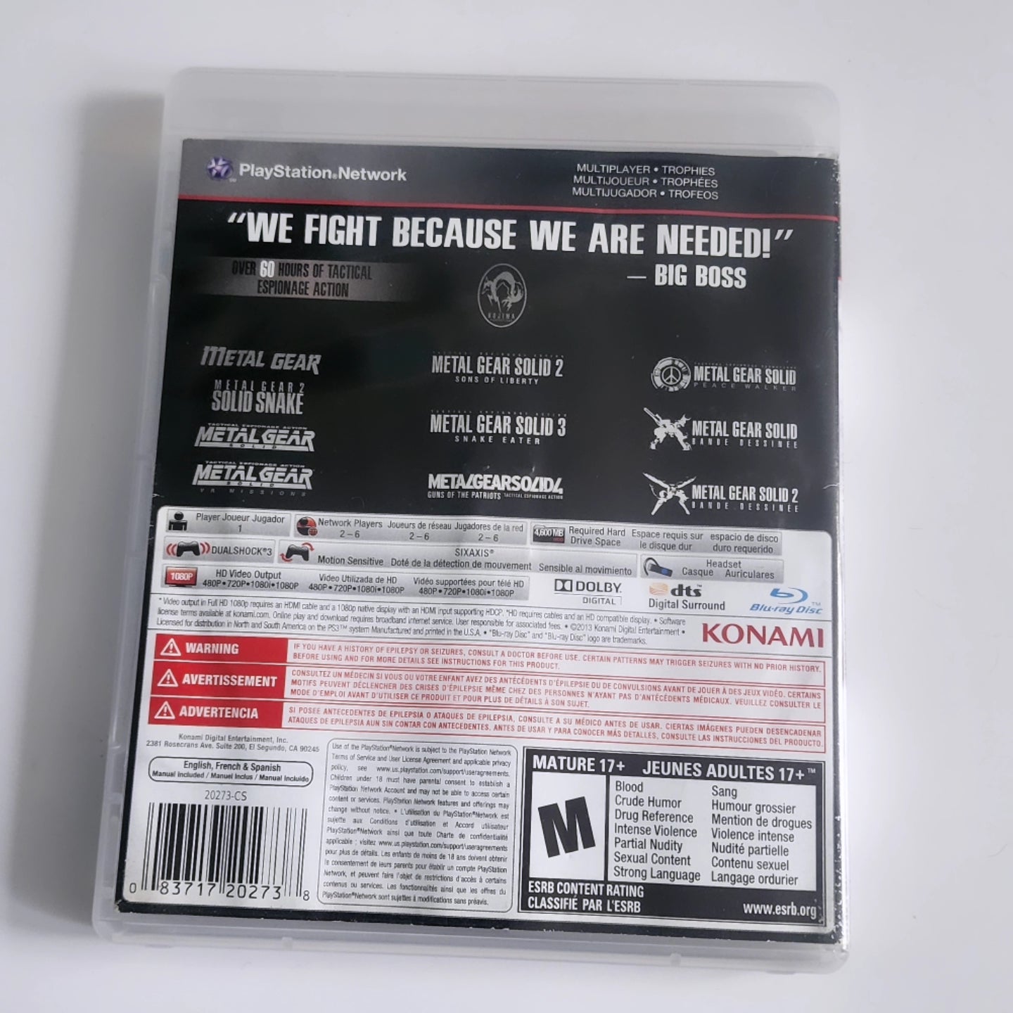 Metal Gear Solid The Legacy Collection PS3