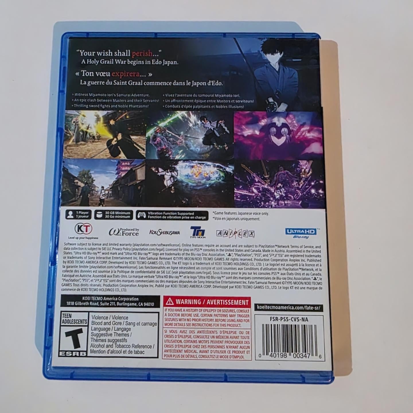 Fate Samurai Remnant PS5