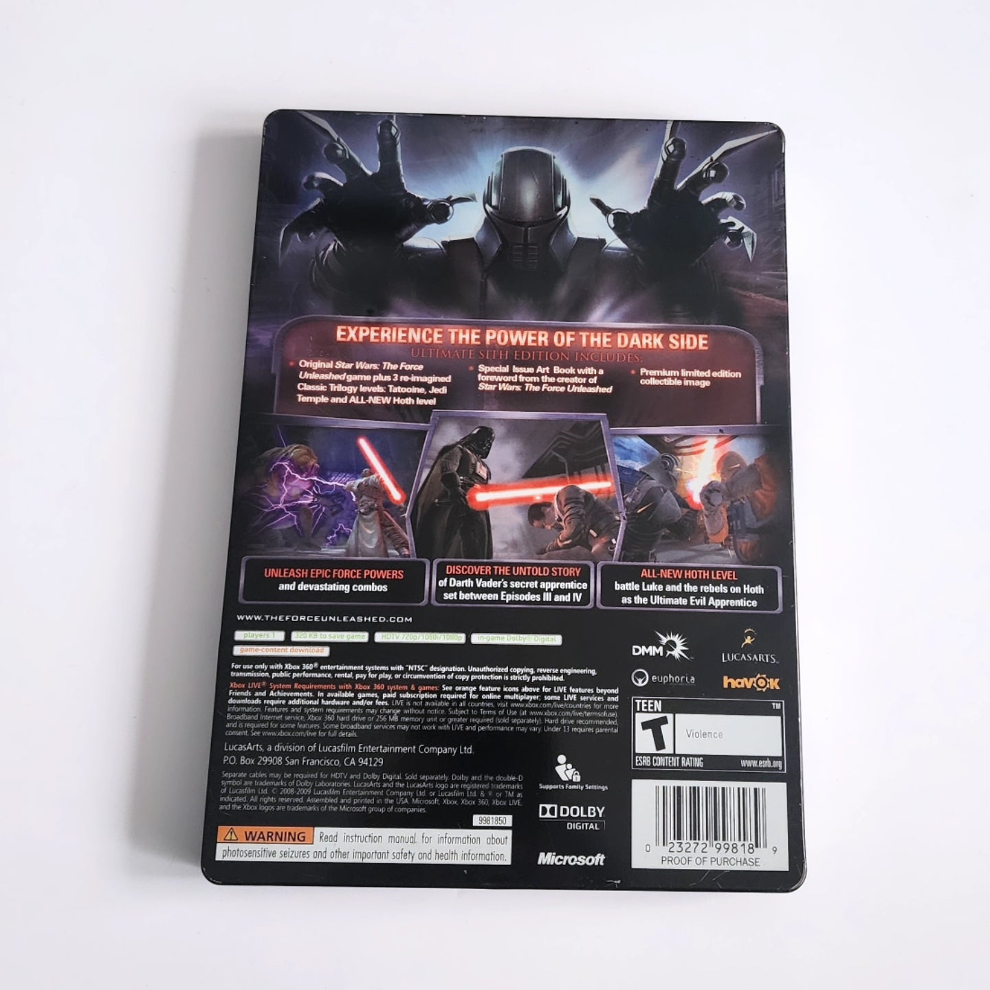 Star Wars the Force Unleashed Steelbook